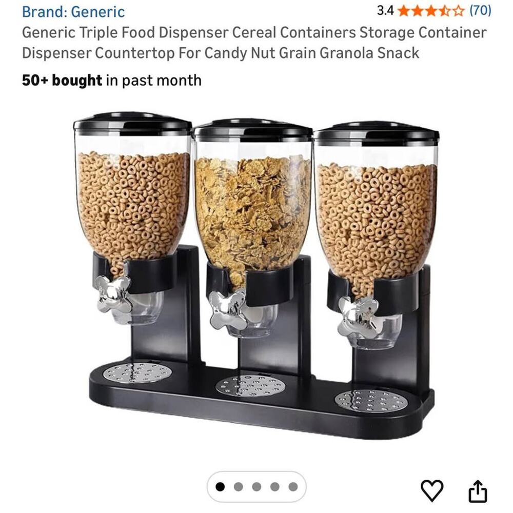 Cereal dispenser triple